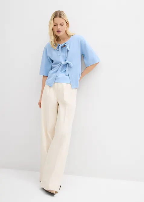 Feinstrickjacke mit Schleifen, bonprix