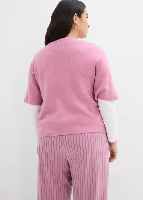 Gilet en fine maille &agrave; nouettes, bonprix