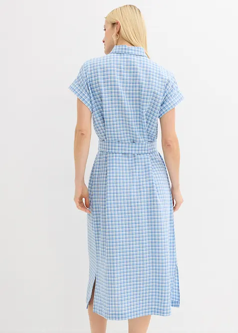 Hemdblusenkleid aus Leinenmix, bonprix