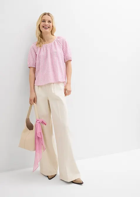 Kurzarmbluse aus reiner Baumwolle, bonprix