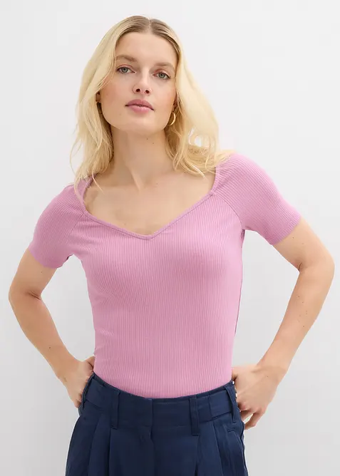 Rippshirt aus Viskose-Mix, bonprix