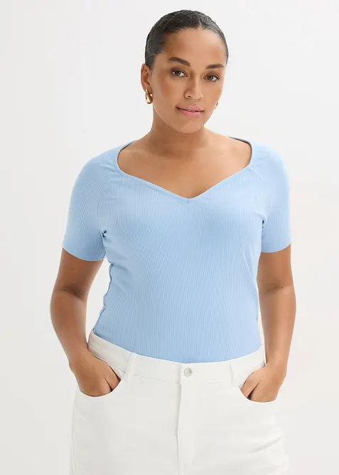 T-shirt c&ocirc;tel&eacute; en viscose extensible, bonprix