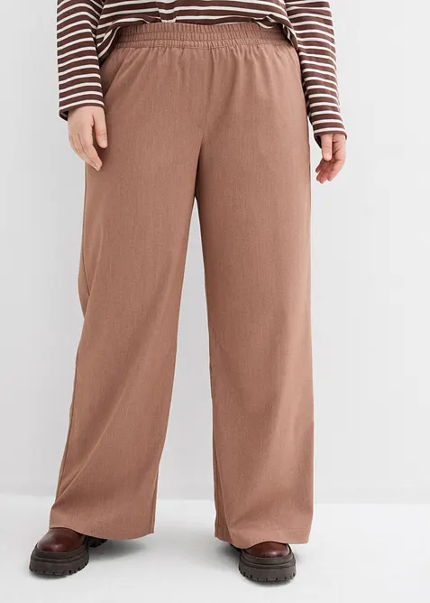 Pantalon palazzo &agrave; taille &eacute;lastiqu&eacute;e, bonprix