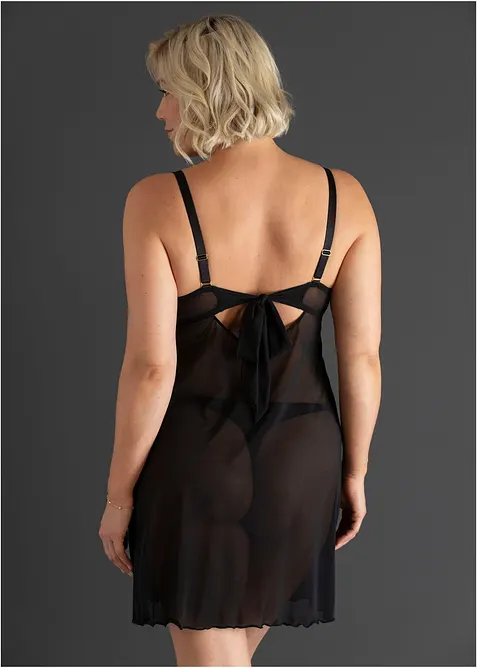 N&eacute;glig&eacute; &agrave; dentelle c&oelig;urs, sans armatures, bonprix