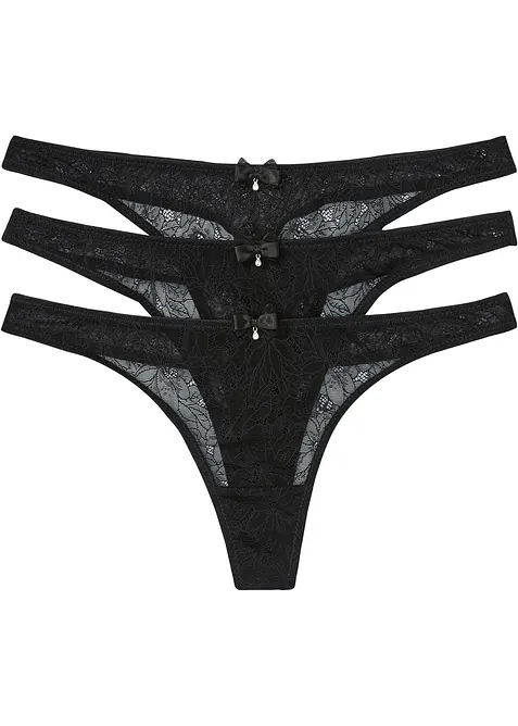 Ministring aus edler Spitze (3er Pack), bonprix