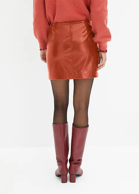 Kurzer Lederimitat-Rock, bonprix