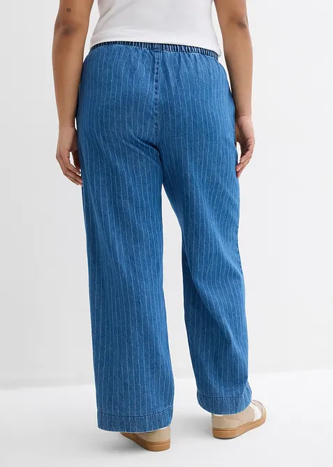 Jean large &agrave; taille enti&egrave;rement &eacute;lastiqu&eacute;e, bonprix