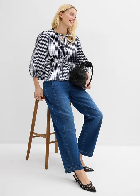 Jean barrel, taille mi-haute, bonprix