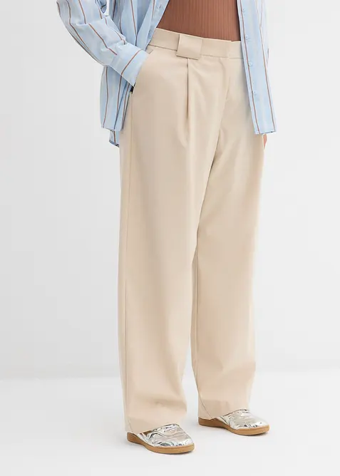 Pantalon barrel taille haute, bonprix