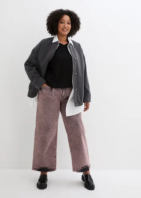 Chemisier oversize en coton, manches 3/4, bonprix