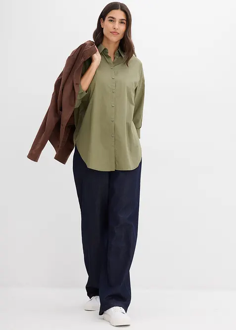 Oversize-Hemd aus Baumwolle mit 3/4 Arm, bonprix