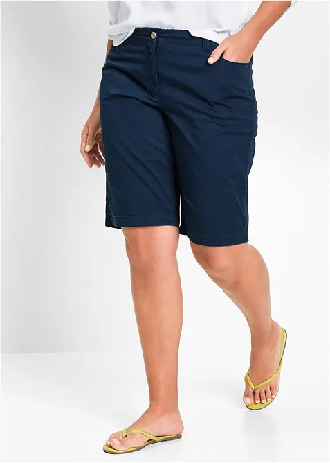 Bermuda paper touch en coton &agrave; taille confortable, bonprix