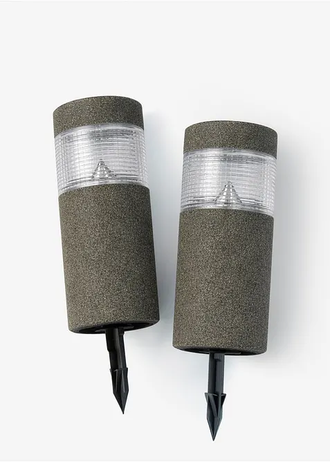 Lot de 2 lampes d&eacute;co solaires pour le chemin, bonprix