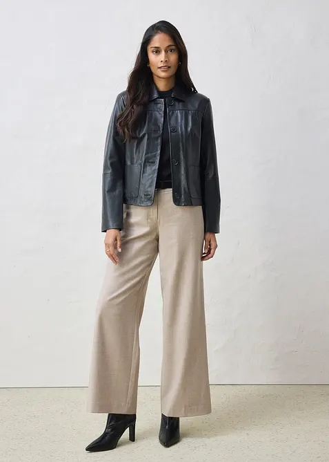 Lederjacke aus softem Lammnappa, bonprix