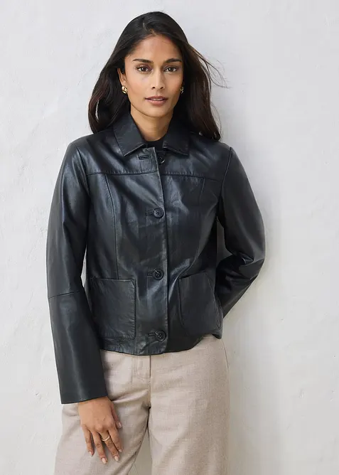 Lederjacke aus softem Lammnappa, bonprix