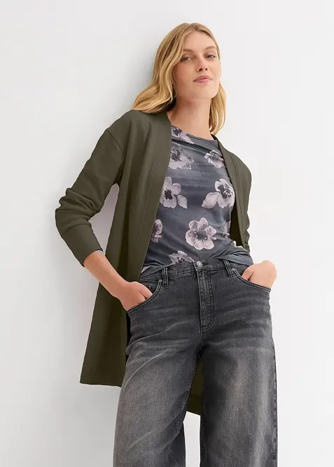 Gilet long en sweat doux, bonprix