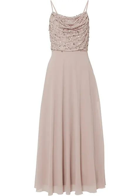 Robe &agrave; fines bretelles et haut &agrave; sequins brod&eacute;s, bonprix