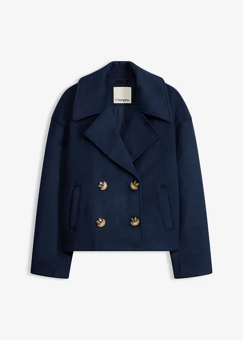 Oversize-Trenchjacke in Wolloptik, bonprix