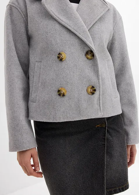 Oversize-Trenchjacke in Wolloptik, bonprix