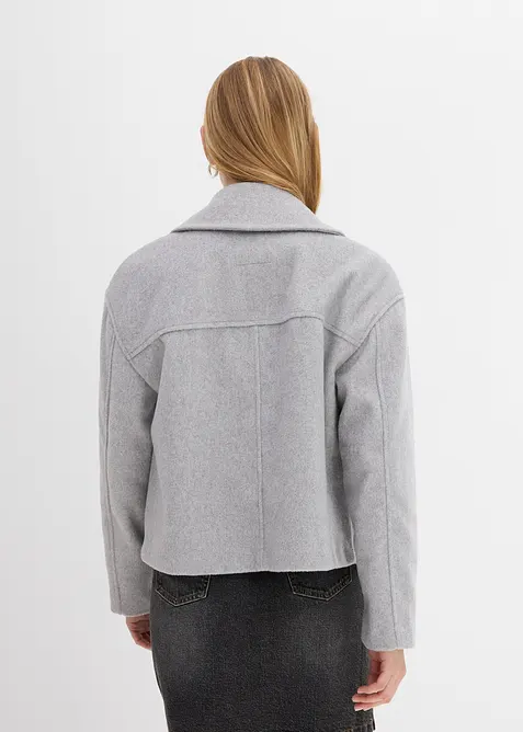 Oversize-Trenchjacke in Wolloptik, bonprix