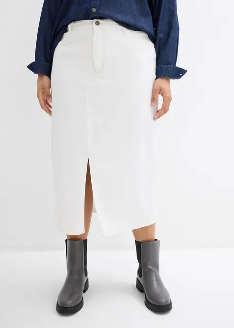 Jupe midi en jean, bonprix