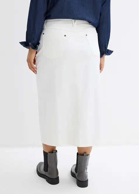 Jupe midi en jean, bonprix