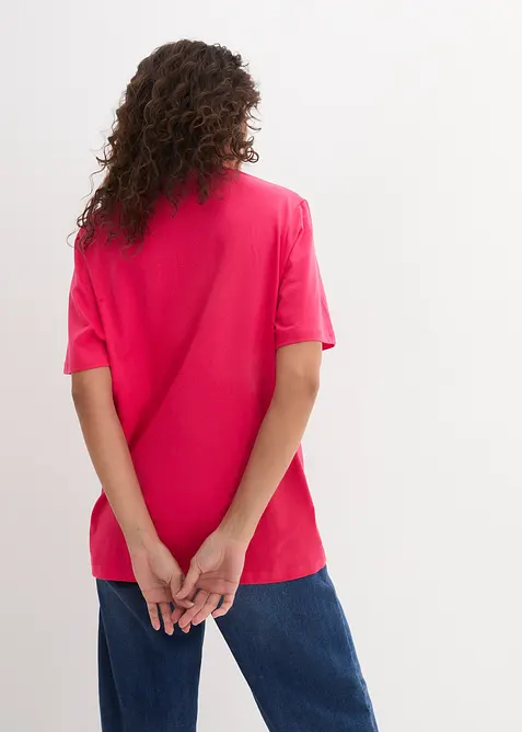 Lot de 5 T-shirts longs et amples &agrave; col V, bonprix