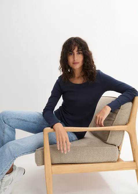 Langarmshirt aus reiner Bio-Baumwolle, bonprix
