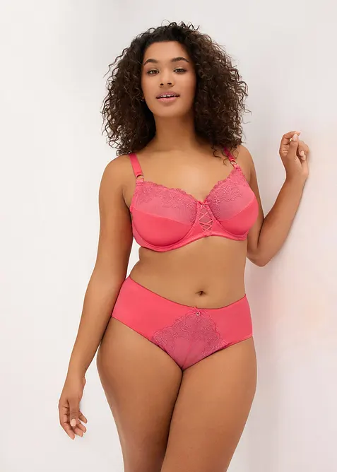 Slip maxi avec dentelle florale brillante, bonprix