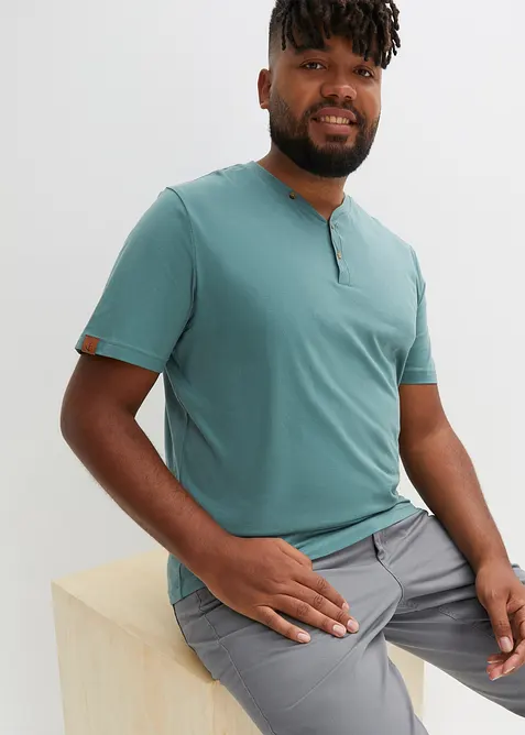 Henleyshirt aus reiner Bio-Baumwolle (2er Pack), bonprix