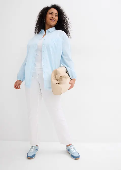 Jean droit taille mi-haute, extensible, bonprix