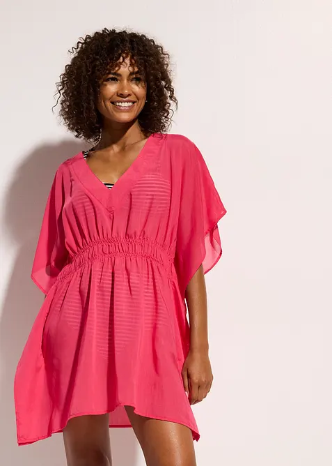 Transparente Strandtunika mit V-Ausschnitt, bonprix