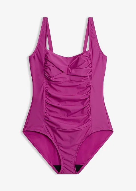 Maillot 1 pi&egrave;ce sculptant style crois&eacute;, maintien mod&eacute;r&eacute;, bonprix