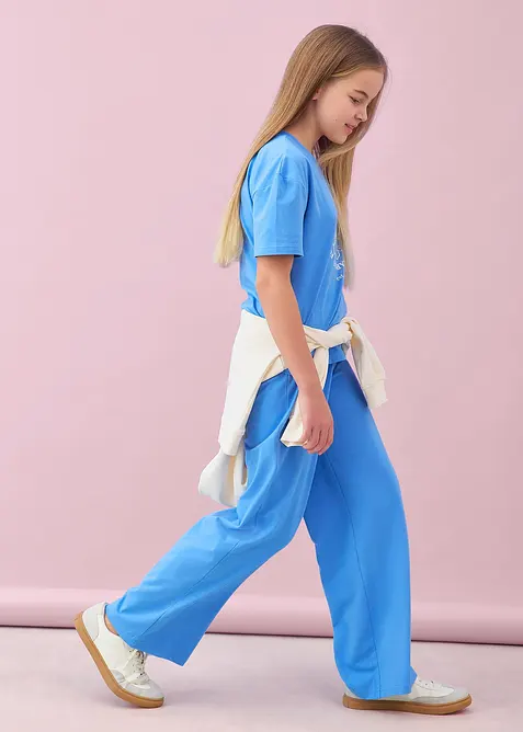 T-Shirt und Jerseyhose (2-tlg.Set) aus elastischem Baumwoll-Mix, bonprix