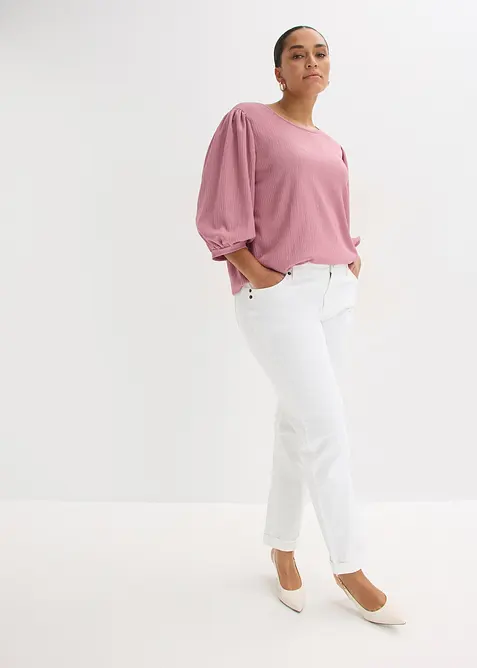 Blouse en jersey cr&ecirc;pe textur&eacute;, bonprix