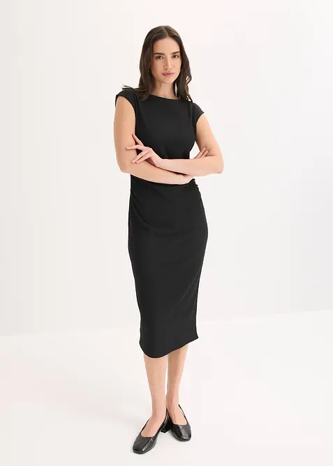Shirtkleid aus strukturiertem Cr&ecirc;pe, bonprix