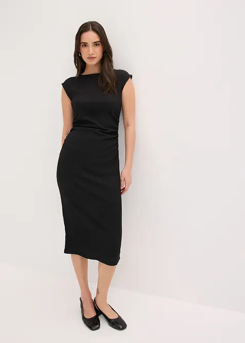 Shirtkleid aus strukturiertem Cr&ecirc;pe, bonprix
