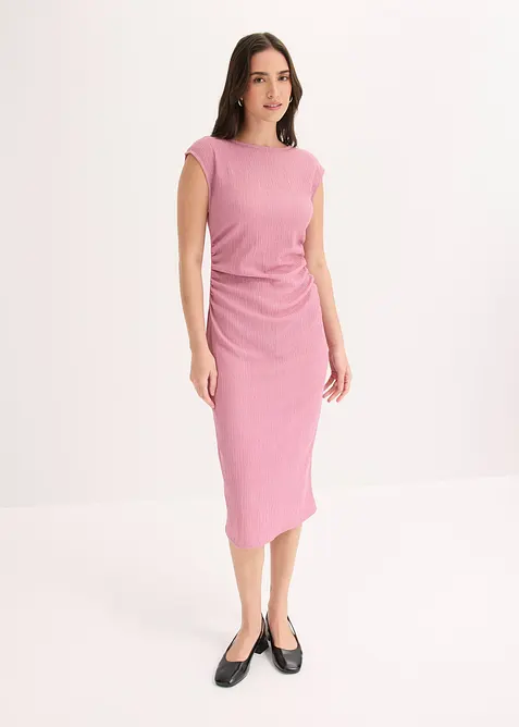 Shirtkleid aus strukturiertem Cr&ecirc;pe, bonprix