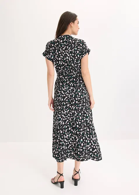 Hemdblusenkleid aus flie&szlig;ender Viskose, bonprix