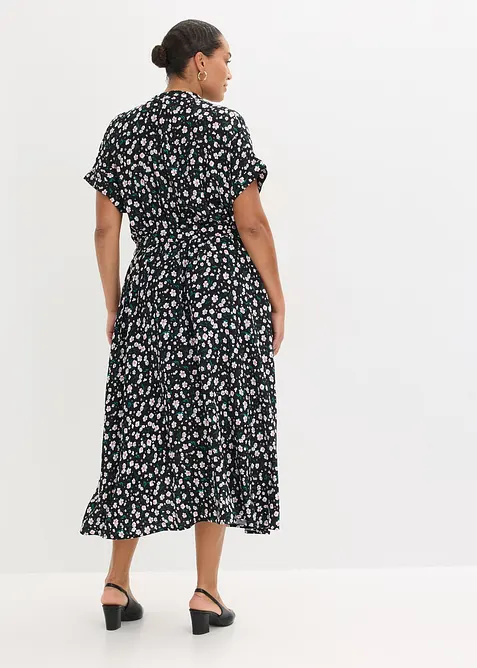 Hemdblusenkleid aus flie&szlig;ender Viskose, bonprix