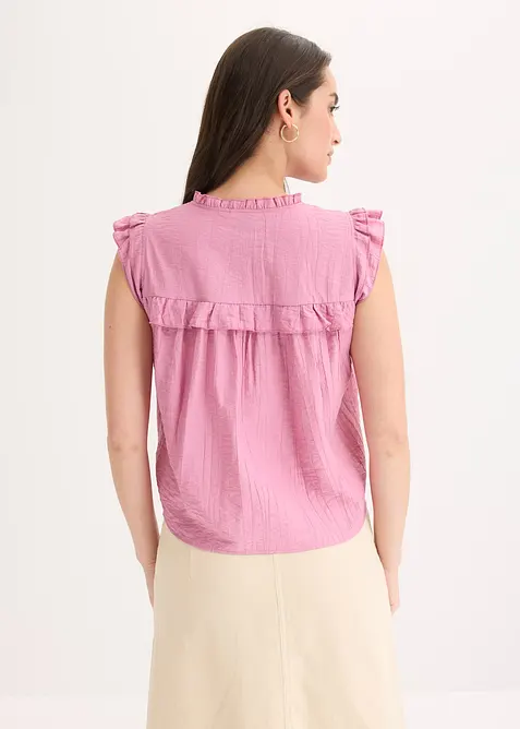 Blouse volant&eacute;e en viscose m&eacute;lang&eacute;e, bonprix