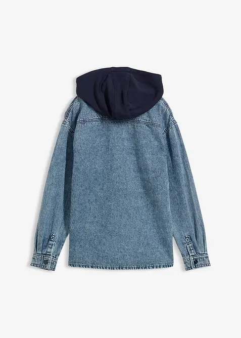 Surchemise en jean &agrave; capuche sweat, bonprix