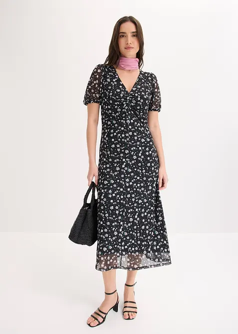 Jerseykleid aus feinem Mesh, bonprix