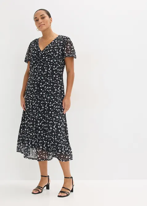 Jerseykleid aus feinem Mesh, bonprix