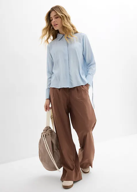 Hemdbluse aus flie&szlig;endem Viskose-Mix, bonprix