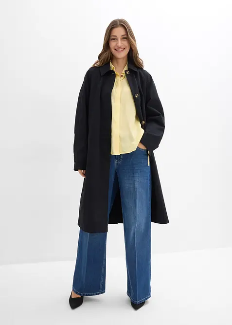 Hemdbluse aus flie&szlig;endem Viskose-Mix, bonprix