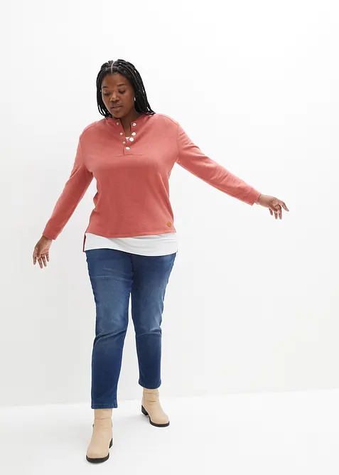 Boyfriend Mid Waist, Thermojeans mit weicher Innenseite, bonprix