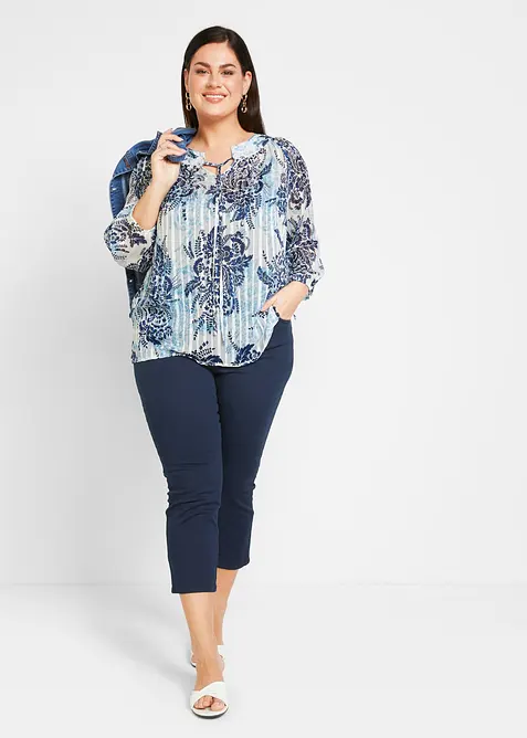 Pantalon 7/8 &agrave; taille &eacute;lastiqu&eacute;e, bonprix