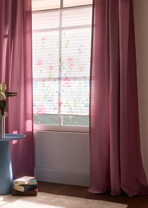 Plissee mit Blumendruck, bonprix