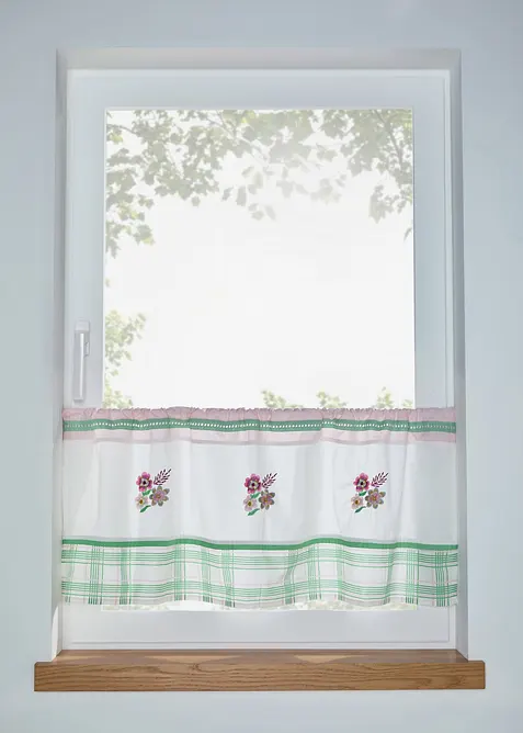 Bio Baumwoll Scheibengardine mit Stickerei, bonprix